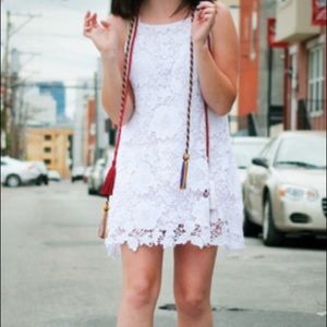 Alfani White Lace Shift Dress